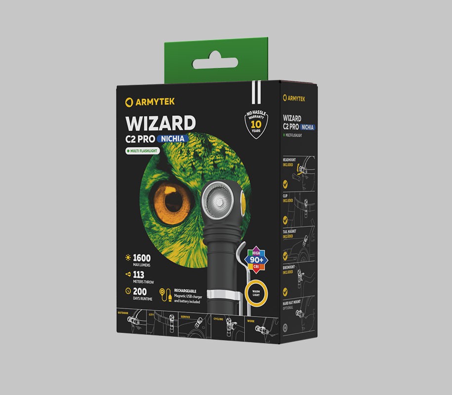 Мультифонарь Armytek Wizard C2 Pro Nichia Magnet USB (теплый свет)