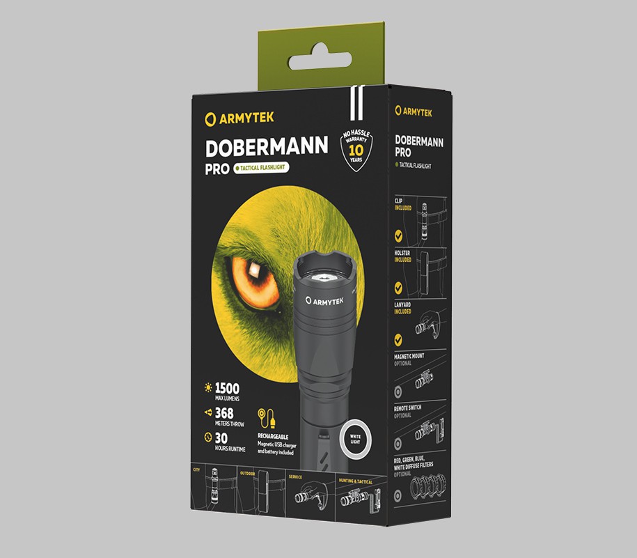 Тактический фонарь Armytek Dobermann Pro Magnet USB