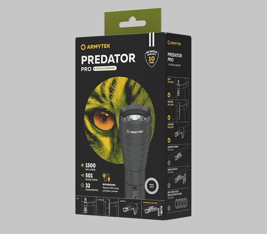 Тактический фонарь Armytek Predator Pro Magnet USB