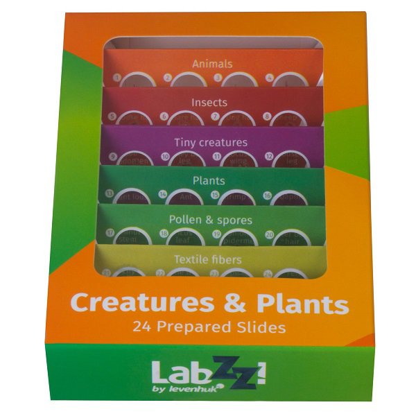Набор готовых микропрепаратов Levenhuk LabZZ CP24, существа и растения