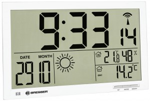 Метеостанция (настенные часы) Bresser (Брессер) MyTime Jumbo LCD, белая